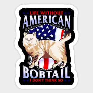 Cat Mom American Bobtail Gift American flag Sticker